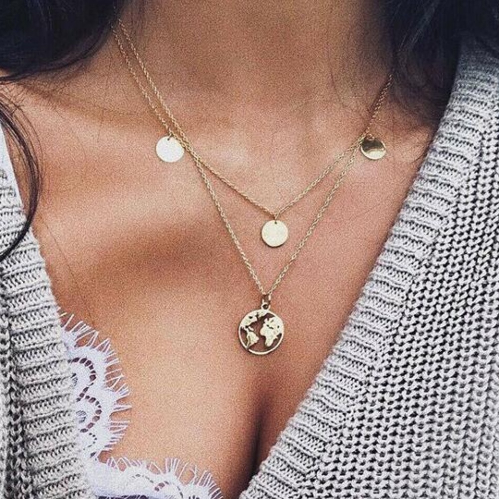 "Globe Trotter" Minimalist Boho Layered Necklace